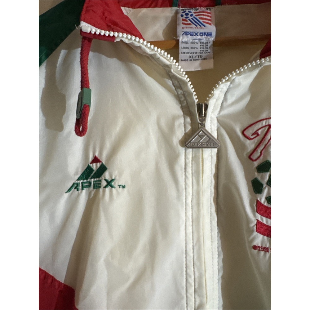 Vintage 1994 World Cup Italy Apex One Windbreaker Jacket Soccer 90s Size XL - Picture 10 of 14